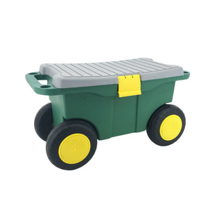Carrello Portautensili in Plastica PP con Sedile e Contenitore, Cassetta <span class=keywords><strong>Porta</strong></span> <span class=keywords><strong>Attrezzi</strong></span> da Giardino - Product Image 2