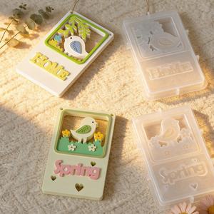 Nouveau Pendentif en époxy à suspendre, motif Lettre <span class=keywords><strong>de</strong></span> Pâques, pour bricolage, avec motifs d'oiseaux et <span class=keywords><strong>de</strong></span> fleurs, pour maison d'oiseaux, aromathérapie et plâtre, pour le marché transfrontalier - Product Image 4