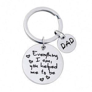 Llaveros de Metal Personalizados Mamá Papá Todo lo que Soy Te He Hecho Tener que Ayudarme a Ser Acero Inoxidable Llavero de Papá Mamá Regalo del Día del Padre y de la Madre - Product Image 6