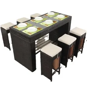 PE Poly Wicker Rattan Outdoor / Garden Furniture - Small Bar Set in swimming pool, garden, beach...