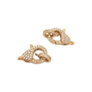 Fermoir à homard en forme de cœur micro-incrusté de zircon avec rétention de couleur, plaqué or 18 carats, connecteur, bracelet DIY - Product Image 5