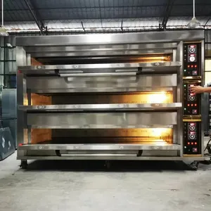 Horno de gas comercial 3 cubiertas 9 bandejas horno de gas 3 cubiertas 12 bandejas horno de gas