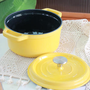 Nuova Pentola in Ghisa Ecologica Antiaderente 22cm per Fornello Universale con Coperchio, Casseruola per Stufati e Cottura in Argilla - Product Image 3