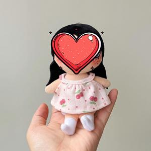 Ropa para Muñecas de 10 cm al por Mayor, Vestido de Camiseta Elástico con Estampado de Cerezas, Vestido Mini para Muñecas, Apto para Muñecas de Peluche Crying Baby Long-Leg Kitty - Product Image 4