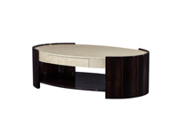 Table basse noire en bois solide brillante de luxe avec la décoration d'or