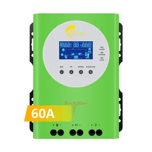 Cargador solar mppt de 60A, 12V a 48V, regulador solar automático con pantalla LCD inteligente