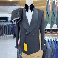 Nieuw Heren Formeel Dubbelgeknoopt Effen Kleur Bruidspak Mode 2-delig Kantoorpak Shawl Lapel Slim Fit Pakjas met Broek