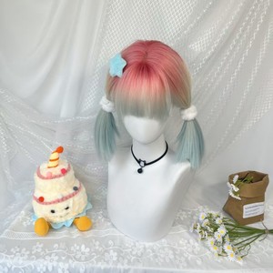 Parrucca Sintetica Corta Liscia Colorata da 35 cm per Cosplay Anime, Ombré, per Feste di Halloween, Stile Lolita - Nuova Collezione all'Ingrosso - Product Image 2