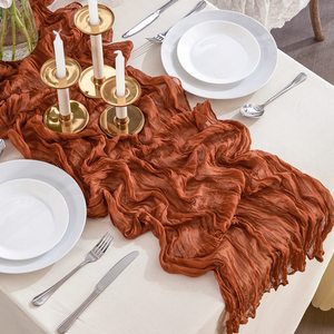 Chemins <span class=keywords><strong>de</strong></span> <span class=keywords><strong>table</strong></span> en étamine en terre cuite Chemins <span class=keywords><strong>de</strong></span> <span class=keywords><strong>table</strong></span> en <span class=keywords><strong>gaze</strong></span> Chemins <span class=keywords><strong>de</strong></span> <span class=keywords><strong>table</strong></span> Boho pour douche nuptiale Décorations <span class=keywords><strong>de</strong></span> fête d'anniversaire <span class=keywords><strong>de</strong></span> mariage - Product Image 5
