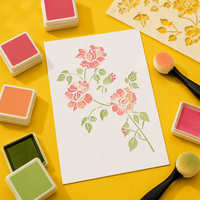 Pochoirs de fleurs découpés au laser en plastique, pochoirs personnalisés pour la création de cartes