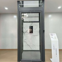 Ascenseur d'hôtel moderne à entraînement AC pour villas miniatures, du 2ème au 3ème étage, à cadre carré, avec traction sans engrenages et revêtement de sol en PVC
