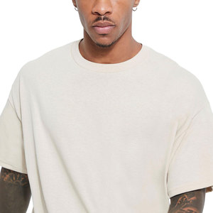 Manufacture Men's t Shirt High Quality Streetwear <b>Blank</b> T Shirt 250 Gsm Heavy <b>Weight</b> Print logo T Shirt for OEM - Product Image 3