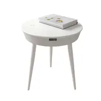 Smart Living Room Furniture Side Table Speaker Coffee Table with Speaker and Wireless Charger