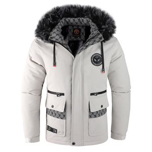 Men's <b>Parker</b> Leisure Cross-Border Long Fleece Windproof Autumn Winter Coat Solid Color Hooded Polyester ODM Casual - Product Image 3