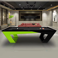 Table de billard de luxe en bois massif de 7/8/9 pieds, fabrication directe d'usine, personnalisée, avec plateau en ardoise, poches en cuir véritable, accessoires de qualité supérieure