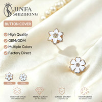 JFRB106 blus kancing Enamel putih bunga anggun penutup manset klip kancing mewah untuk dekorasi ornamen Gaun wanita