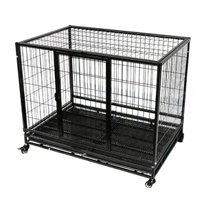 Factory wholesale Dog Kennel w Wheels Portable Pet Puppy Carrier Crate Cage For Sale
