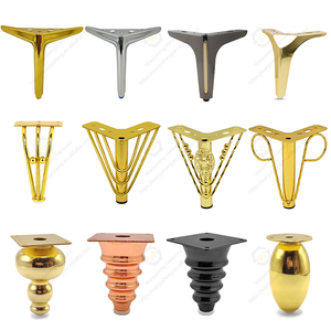 Pieds <span class=keywords><strong>de</strong></span> meubles modernes en fer forgé peints noir et or pour <span class=keywords><strong>cuisine</strong></span>, canapé, lit, chaise, table à manger - Robustes et résistants - Product Image 1