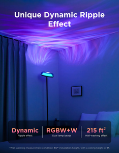 Lámpara de Pie Inteligente Moderna con <span class=keywords><strong>LED</strong></span> RGB de Tres Zonas, WiFi + Control por Aplicación, Compatible con Tuya y Asistentes de Voz - Product Image 3