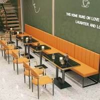 Ensemble de canapés minimalistes pour restaurant, mobilier commercial en métal personnalisé, pour bar, café, thème occidental, avec verre