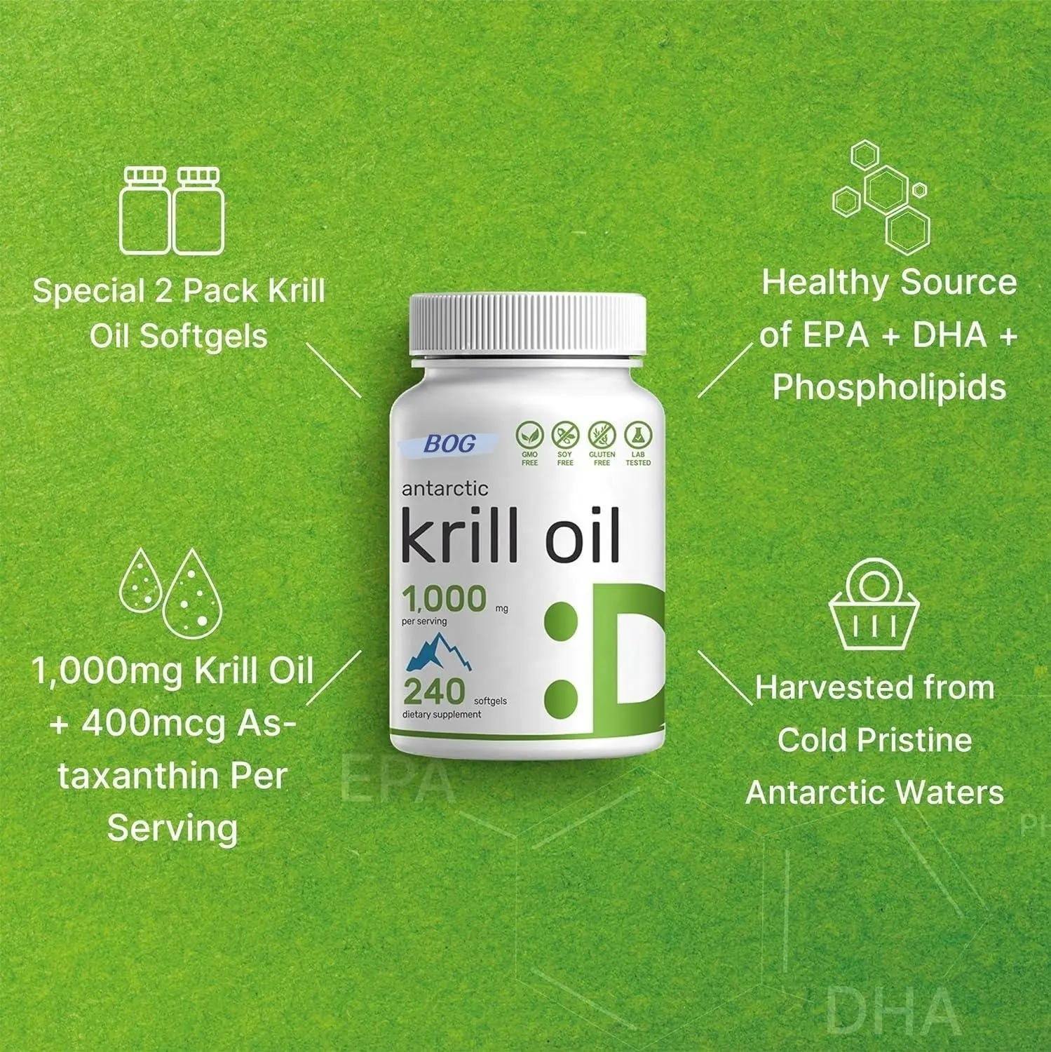 Cápsulas blandas de aceite de krill antártico OEM/ODM Omega-3 EPA y DHA con suplemento de astaxantina