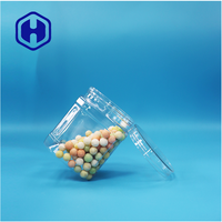 Pot carré transparent en PET de 500 ml pour figues séchées, flocons de noix de coco, bandes d'aubépine - Rangement pour bonbons et en-cas, étanche, sans BPA