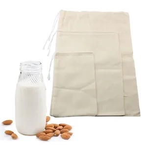 Tái sử dụng hạt sữa túi lọc không tẩy trắng bông tự nhiên vải túi thực phẩm pho mát sữa chua Lọc
