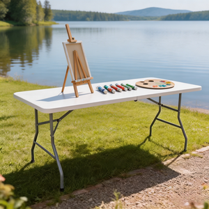 Tavolo <span class=keywords><strong>da</strong></span> Pranzo Pieghevole Robusto per 8 Persone, Tavolo <span class=keywords><strong>da</strong></span> Pranzo Pieghevole e Mobile, Tavolo <span class=keywords><strong>da</strong></span> Pranzo Pieghevole Estensibile - Product Image 5