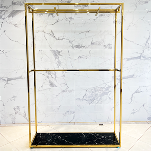 Phụ Nữ Quần Áo Cửa Hàng Cửa Hàng Hiển Thị Giá Thanh Lịch Tầng Thường vụ Vàng Quần Áo Treo Đứng Bán Lẻ Thương Mại Hàng May Mặc Kệ - Product Image 6