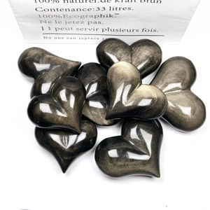 Piedra de Obsidiana Dorada en Forma de Corazón, Piedra de la Preocupación para Sanación Energética, Cristal de 60mm, Precio - Product Image 5