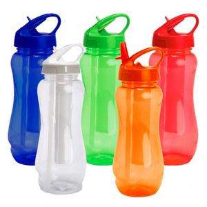 Botella de agua de plástico a prueba de fugas con pajita - Botella de agua deportiva portátil de mano - Product Image 1