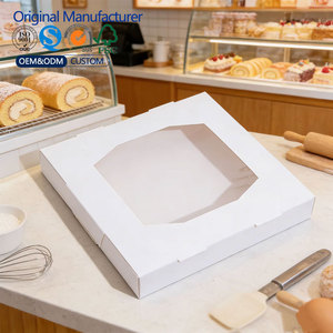 Scatole per Ciambelle e Torte Personalizzate con Stampa a Colori, Scatole Portatili in Cartone Ondulato per <span class=keywords><strong>Pizza</strong></span>/Sushi, Grado Alimentare con Laminazione Opaca e Goffratura - Product Image 1
