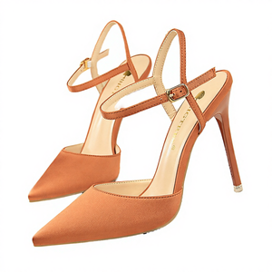 Escarpins Femme 2025 de Haute Qualité à Bout Pointu en Soie avec Bride Cheville, Antidérapants, Tendance, Élégants, Semelle Rouge, Printemps/Été/Hiver - Product Image 3