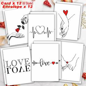 Tarjetas Minimalistas para el Día <span class=keywords><strong>de</strong></span> San Valentín, Tarjeta <span class=keywords><strong>de</strong></span> Felicitación Personalizable con Sobres, Tarjeta <span class=keywords><strong>de</strong></span> Aniversario para Enamorados, <span class=keywords><strong>Parejas</strong></span> y <span class=keywords><strong>Amigos</strong></span> - Product Image 1