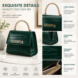 GORFIA Custom Logo <b>handbags</b> for women luxury Pu Leather Crocodile Embossed Crossbody bags Applicable to daily life - Product Image 5