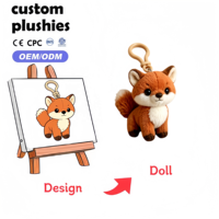Porte-clés personnalisé en peluche douce avec personnage animal mignon, mascotte sur mesure avec impression de logo pour événements marketing