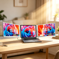 Nouveau produit 2026 – Écran portable double pour ordinateur portable 15,6 pouces FHD – Moniteur portable pour PC – Connexion par 1 seul câble pour le commerce
