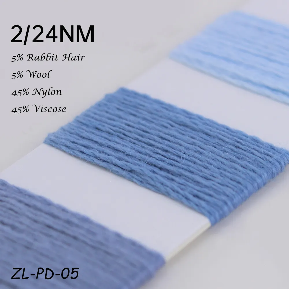 2/24Nm (B) Thỏ tóc 5% len Nylon Polyamide 45% Viscose ưa thích phẳng máy dệt kim Crochet lông ngắn chồn nhung yarm