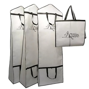 Sac de vêtement de luxe de haute qualité pour robe longue avec fenêtres transparentes, housse personnalisée directe d'usine pour robes de mariée, pliable - Product Image 1