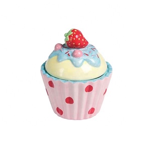 Op maat gemaakte logo groothandel handgemaakte hoogwaardige decoratieve schattige roze heerlijke dessert ambachtelijke potten keramiek hars cupcake sieraden - Product Image 1