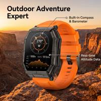 Montre connectée GPS robuste K78 de 1,95 pouce avec batterie de 1000 mAh, appels Bluetooth, pour hommes, compatible Android, fabriquée en usine OEM