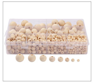 Hobbyworker Hobbyworker Hot Grid Wooden Bead Box Combination Multi-size Wooden Bead Set DIY Manual for Jewelry Making Kit