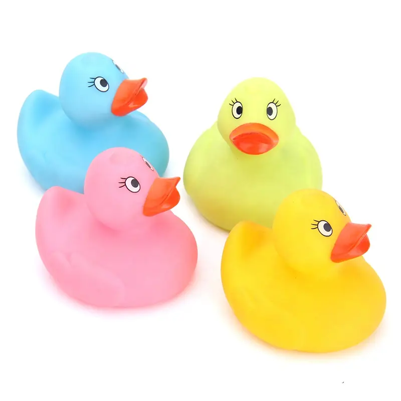 Factory Bath Toy Baby Bath Animals Cute Swimming Water Toys Colorful Soft Rubber Float Squeeze Sound Squeaky Bathing Toy Swim Rubber Duck