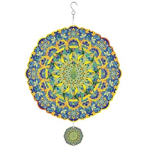 Molino de Viento 3D Mandala, Molino de Viento Colgante de Acero Inoxidable para Adornos de Jardín, Molinos de Viento Espirales de Plástico con Diseño de Pavo Real - Product Image 1