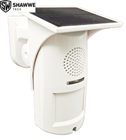Detector PIR Solar para Exteriores, Alarma Antirrobo de Montaje en Pared, Grabación de Voz y Sirena, Resistente a la Intemperie IP65