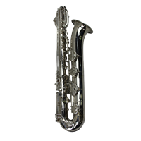 Eastern Music Nickel Plated Brass Body Baritone Saxophone EB Tone Low a with Wheeled Case for Performance