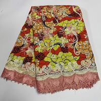 Tissu brodé Dobby en batik biologique, dentelle informatisée, motif tropical, pour mariage