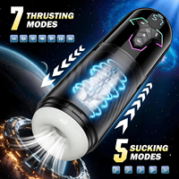 5-in-1 Automatischer Teleskopischer Männlicher Masturbator Penispumpe Beheizt Saugend Vibrierend Sexmaschine Mit LCD-Anzeige Sexspielzeug für Männer