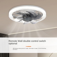 Ventilateur de plafond moderne en métal avec douille E27, télécommande, 3 vitesses, 7 pales, LED cristal dimmable pour salle de bain