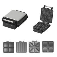 1200 Watt Smart Gaufrier Écran Tactile 4 Tranches Grille-Pain Sandwich Grill Électrique Plaque Détachable Panini Ménage